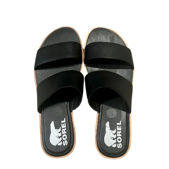 Sorel Black Women's Sandals - Picture 3 of 7